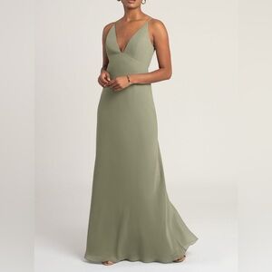 Jenny Yoo Jude Sag Green Maxi Dress